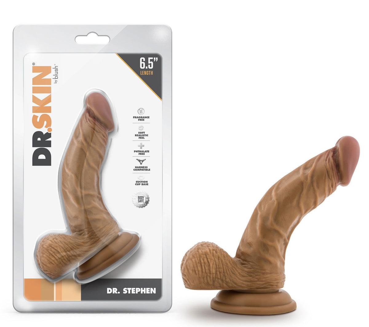 Dr. Skin Dr. Stephen Tan – 6.5 Inch Harness-Compatible Dildo With Balls > Dildos > Realistic Dildos