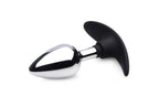 Dark Invader Metal and Silicone Medium Weighted Butt Plug Silver > Anal Range > Butt Plugs