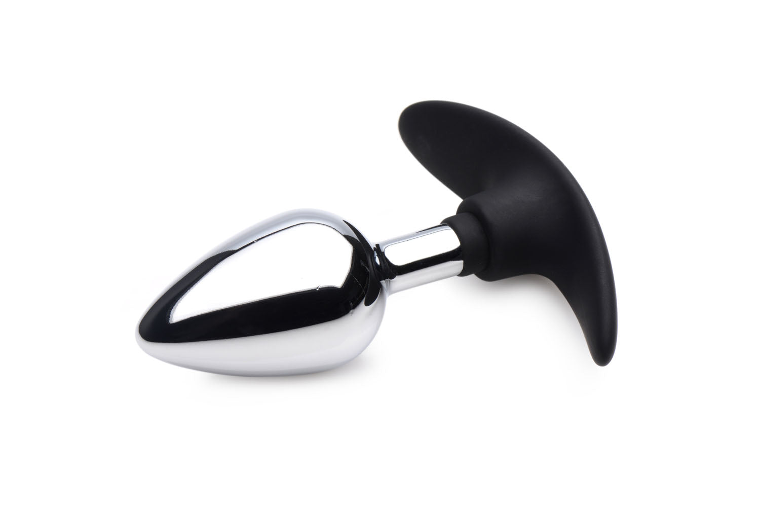 Dark Invader Metal and Silicone Medium Weighted Butt Plug Silver > Anal Range > Butt Plugs