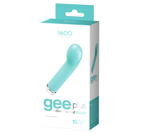Gee Plus Rechargeable Mini G-Spot Vibrator with 10 Modes Indigo Turquoise BULLETS