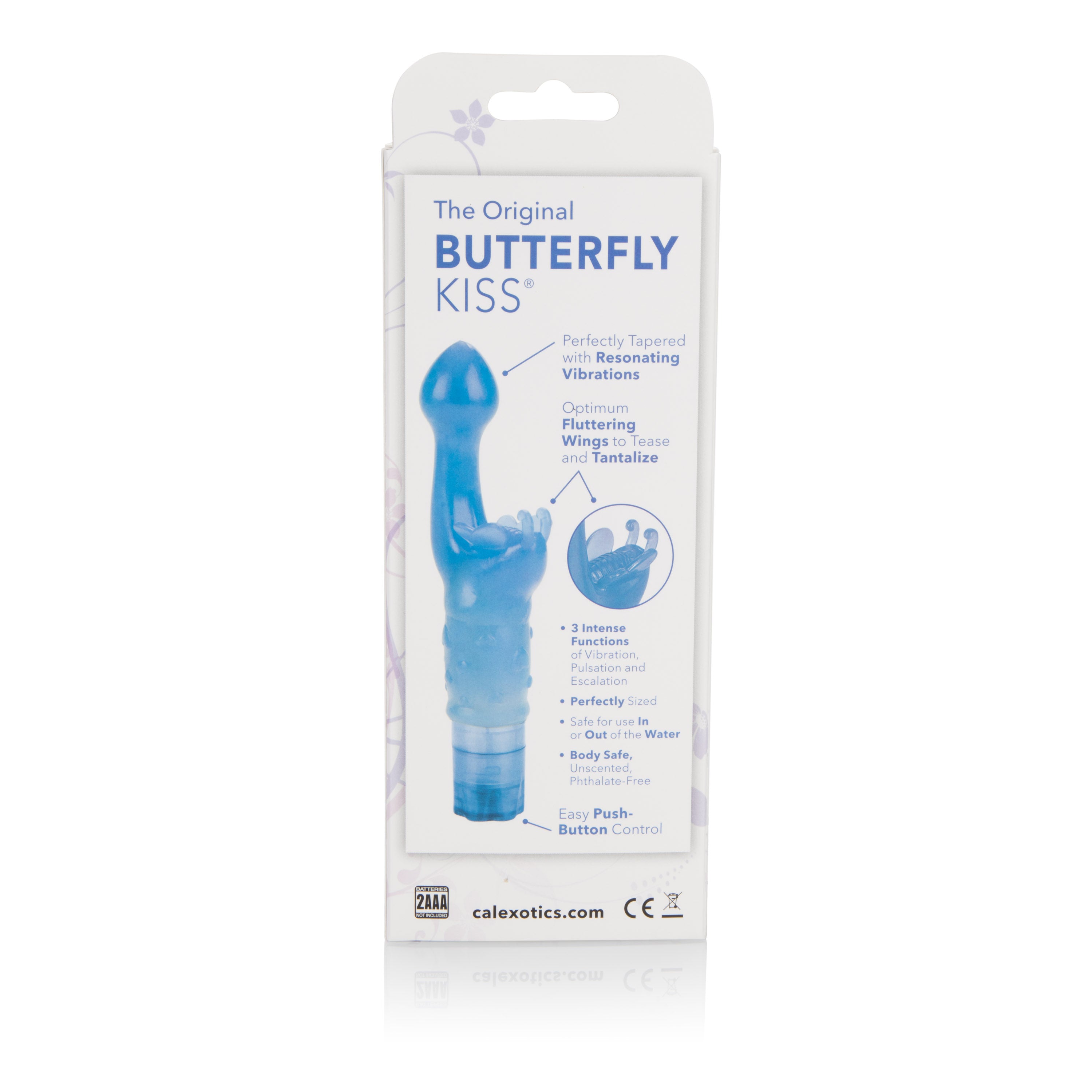 The Original Butterfly Kiss Blue Multi-Speed Waterproof 3-Inch Vibrator VIBRATORS-RABBIT-MULTI