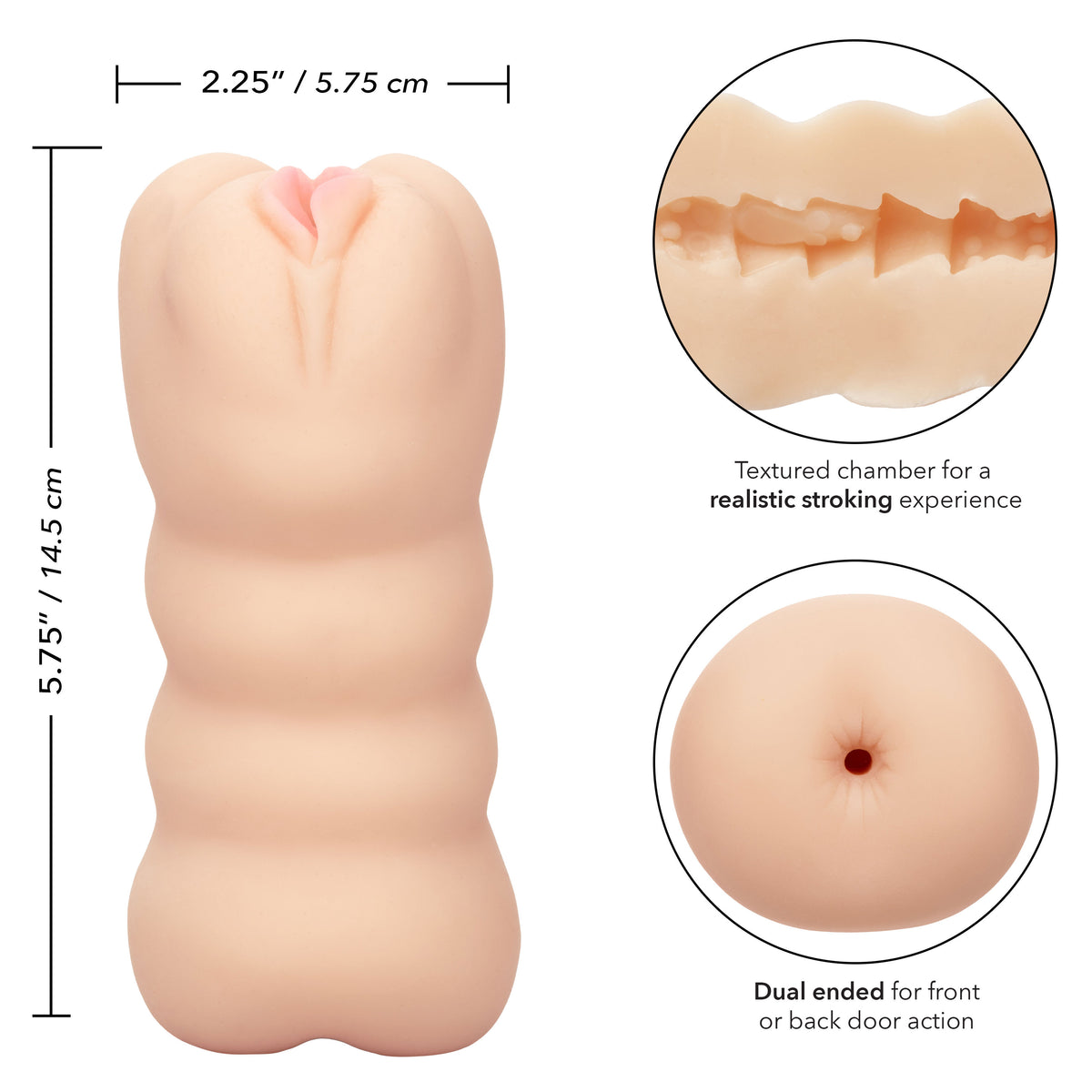 Cheap Thrills Three Way Dual End Masturbation Stroker Toy Default Title > Sex Toys For Men > Masturbators > Manual
