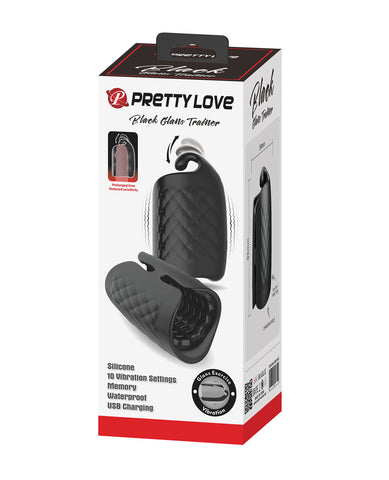 Pretty Love Black Glans Trainer Rechargeable Vibrating Toy Black Strokers - Auto