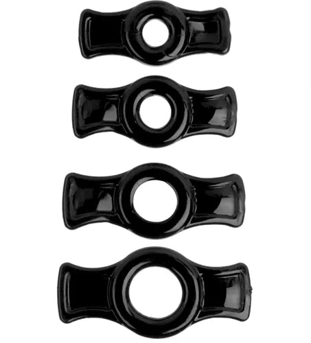 Titanmen Cock Ring Set (Black) – Stretchable Cock Rings Set > Cock Ring > Sets