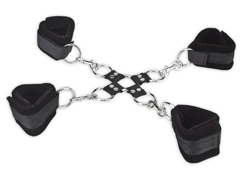 Industrial Strength 5-Piece Hogtie Set with Padded Restraints Black > Bondage Gear > Restraints