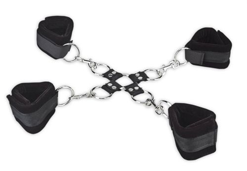 Industrial Strength 5-Piece Hogtie Set with Padded Restraints Black > Bondage Gear > Restraints