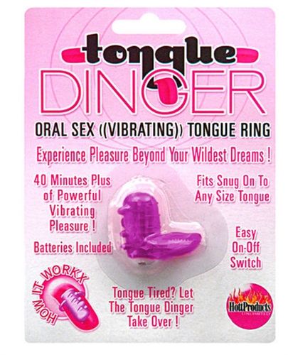 Purple Stretchy Tongue Ring Vibrating Adult Intimacy Toy Purple STIMULATORS