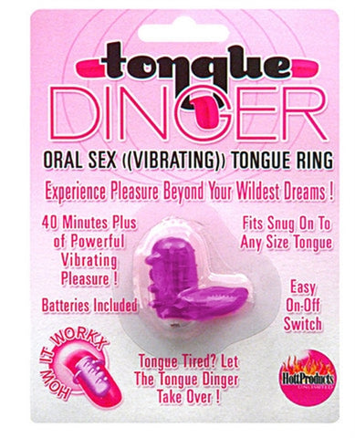 Purple Stretchy Tongue Ring Vibrating Adult Intimacy Toy Purple STIMULATORS