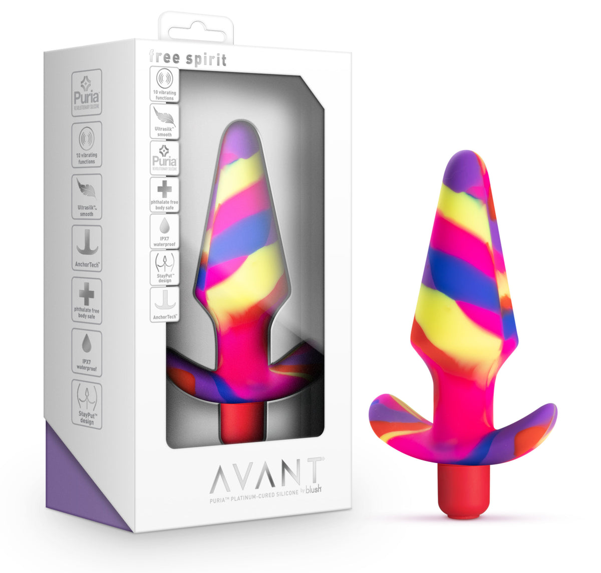 Avant Free Spirit Scarlet Silicone – Silicone Butt Plug > Anal Range > Vibrating Butt Plugs