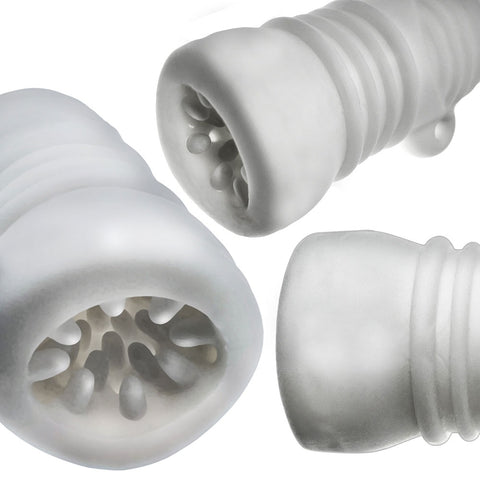 Jackt White Ice Male Stroker Sleeve with Nubs and Ridges Strokers - Manual