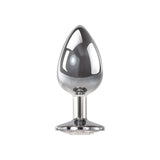 Adam & Eve ANAL TOYS Chrome Adam & Eve Clear Gem Anal Plug - Large 810124860578