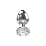 Adam & Eve ANAL TOYS Chrome Adam & Eve Clear Gem Anal Plug - Large 810124860578