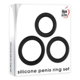 Adam & Eve COCK RINGS Black Adam & Eve Silicone Penis Ring Set 810124860233