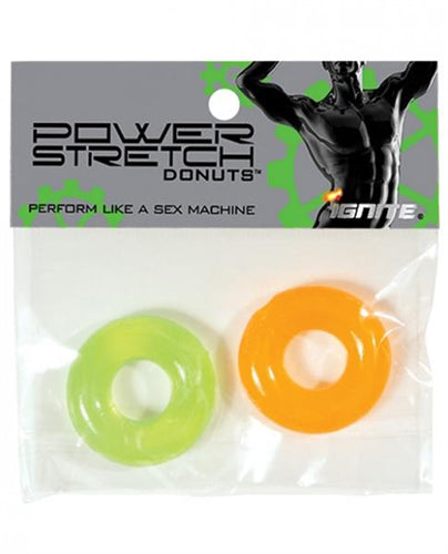 Power Stretch Donuts 2 Pack Orange and Green Soft Cock Rings Multi > Cock Ring > Sets