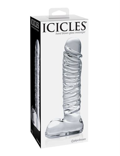 Icicles Clear Glass Massager Thick Veiny Dildo for Advanced Users DONGS Glass