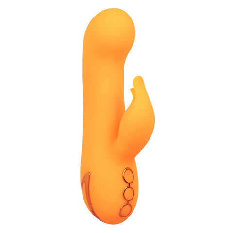 California Dreaming Montecito Muse Orange Silicone G-Spot Stimulator with 10 Vibration Functions and 3 Inflation Settings VIBRATORS-RABBIT