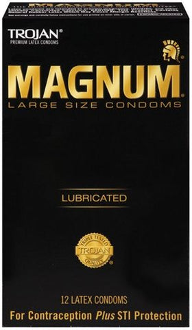 Trojan Magnum Large Size Lubricated Condoms 12 Pack Default Title Condoms