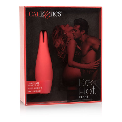 Red Hot Flare Premium Silicone Discreet Palm Size Massager VIBRATORS-RABBIT