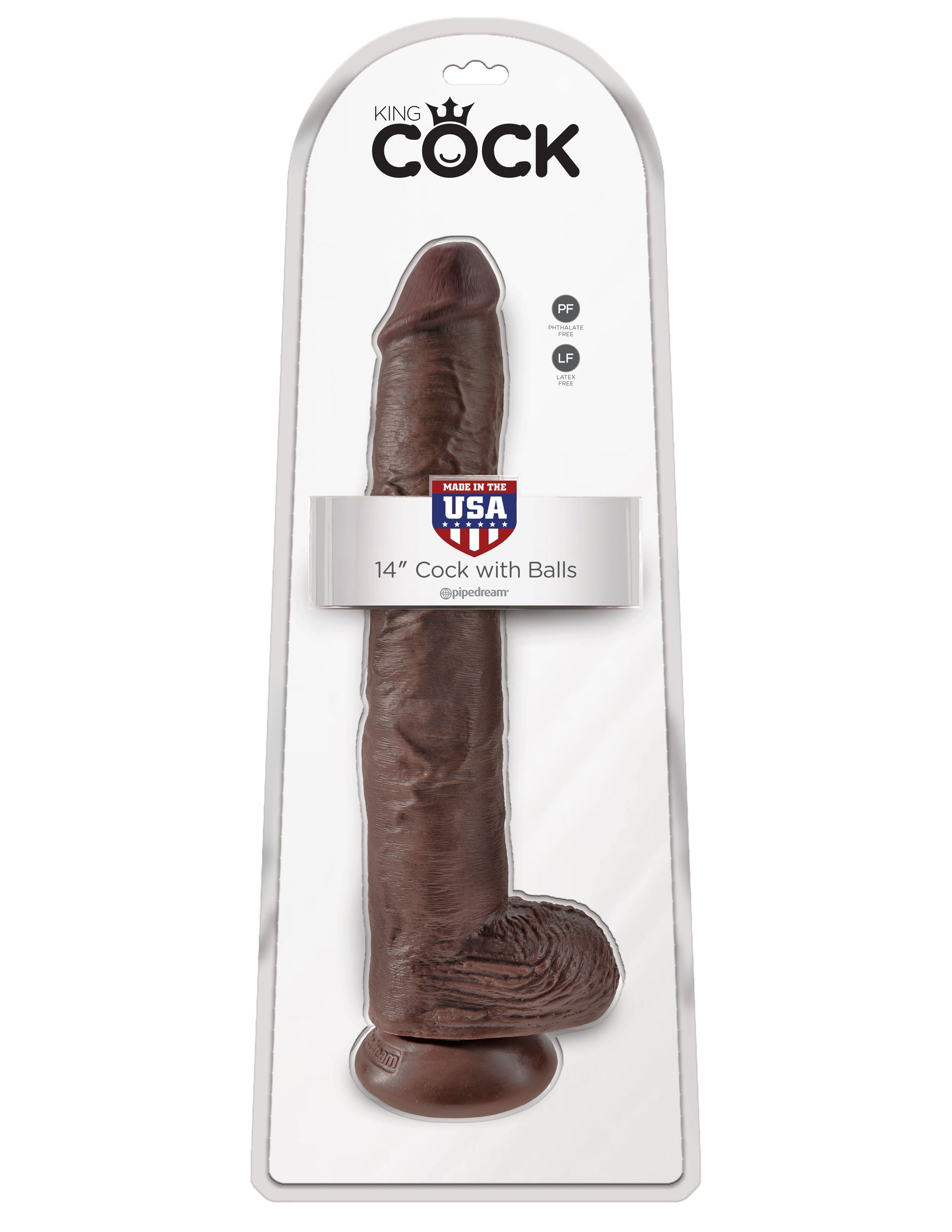 King Cock 14 Inch Brown – Realistic Suction Cup Dildo Brown > Dildos > Oversized Toys Main image