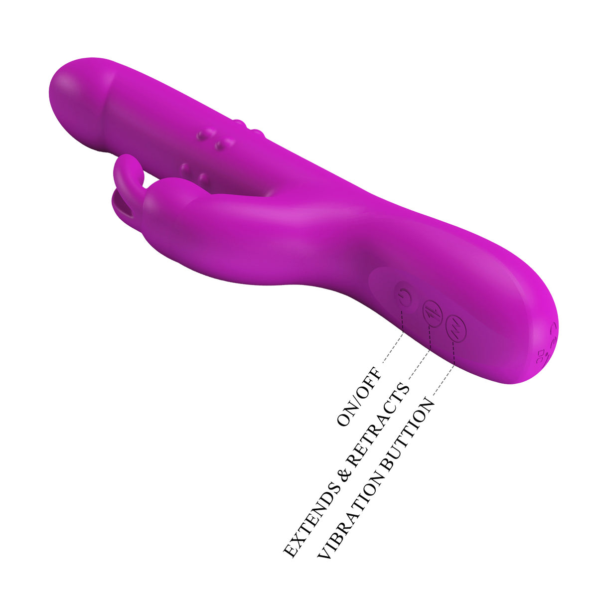 Pretty Love Reese 13-14.5cm Thrusting Rabbit Vibrator with Multi-Speed > Vibrators > Ladies > Rabbit