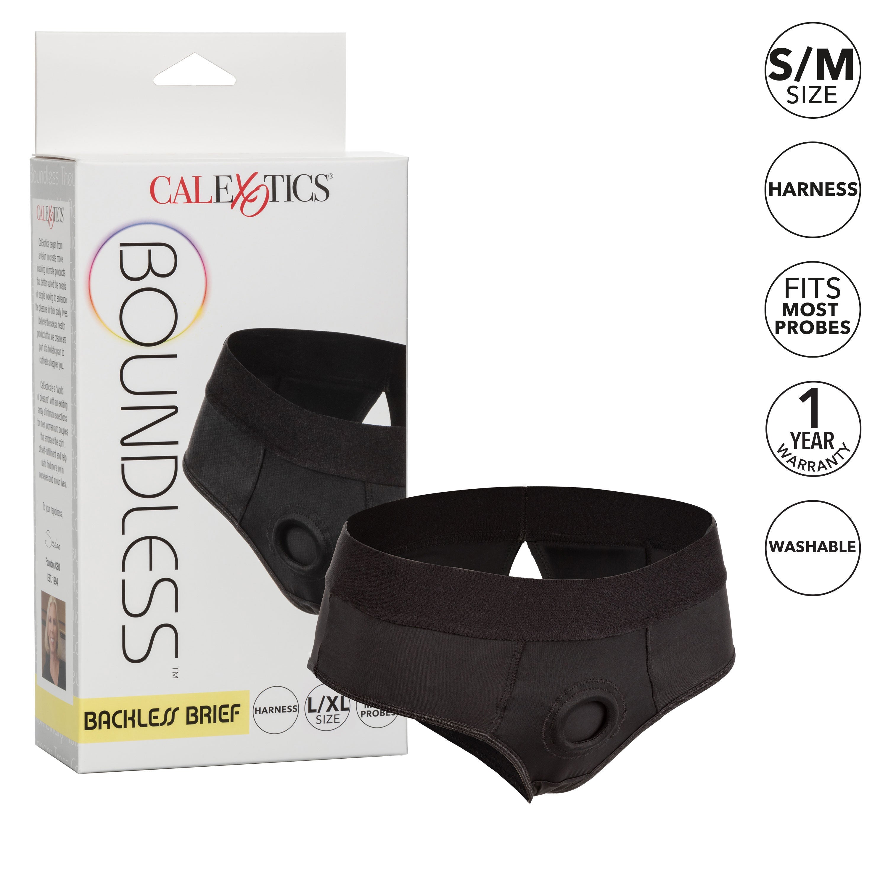Boundless Backless Brief Harness Black S/M Erotic Clothing Harnesses & Strap-Ons