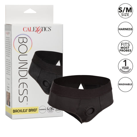 Boundless Backless Brief Harness Black S/M Erotic Clothing Harnesses & Strap-Ons