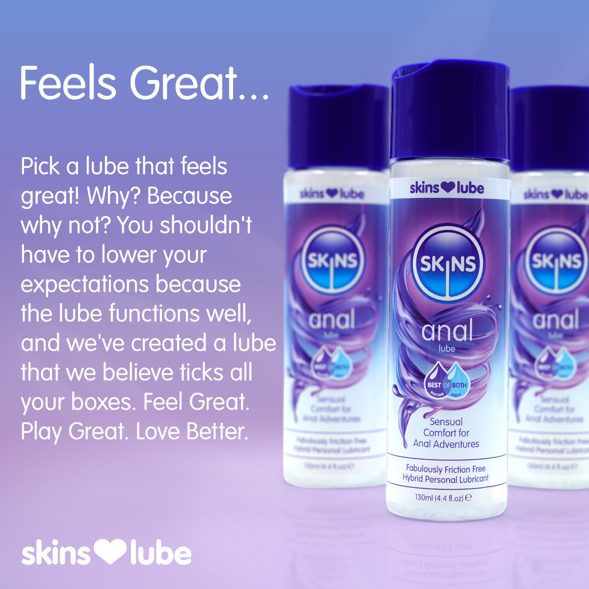 Skins Anal Hybrid Silicone and Water-Based Lubricant 130ml – Hybrid Formula Lubricant > Lube > Anal