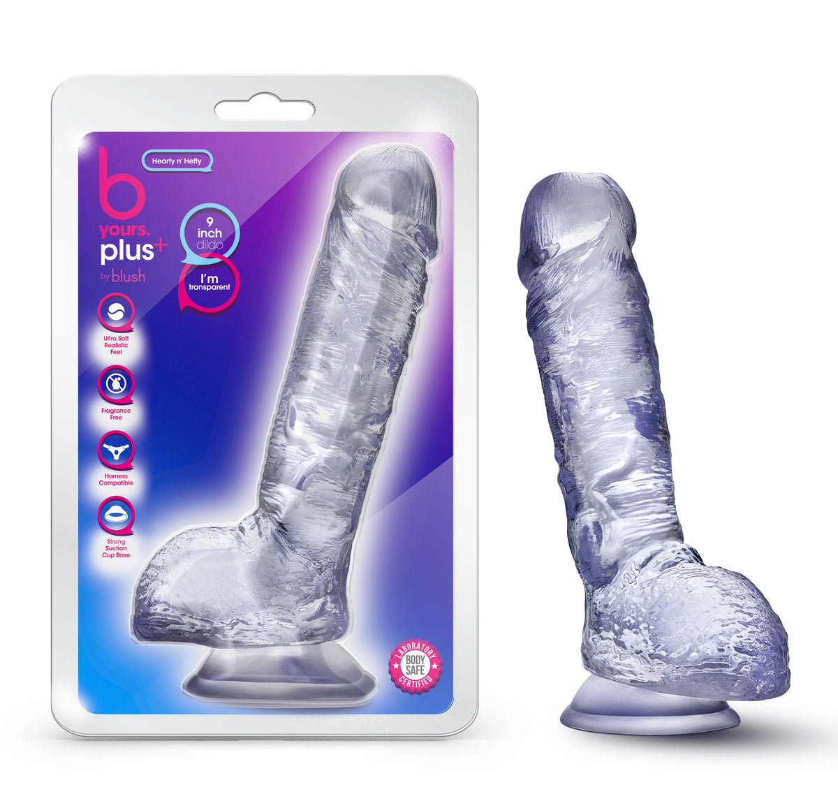 Blush B Yours Plus Mount n' Moan – 9" Realistic Dildo with Suction Cup Base > Dildos > Realistic Dildos