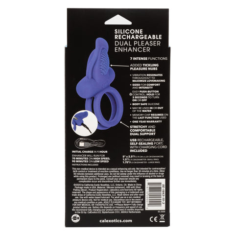 Silicone Rechargeable Dual Pleaser Enhancer -DO- Cock Rings Vibrating