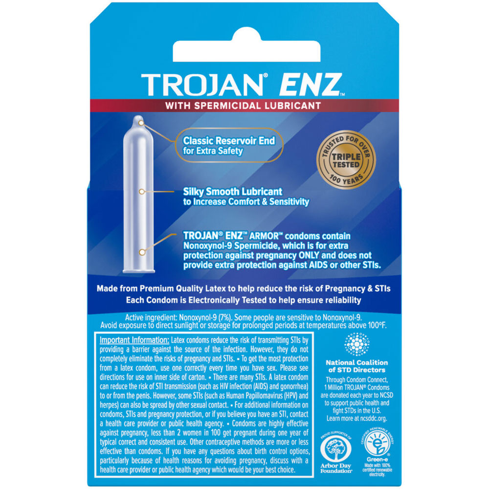Trojan Enz Armor Spermicidal Lubricated Condoms - 3 Pack > Essentials > Condoms