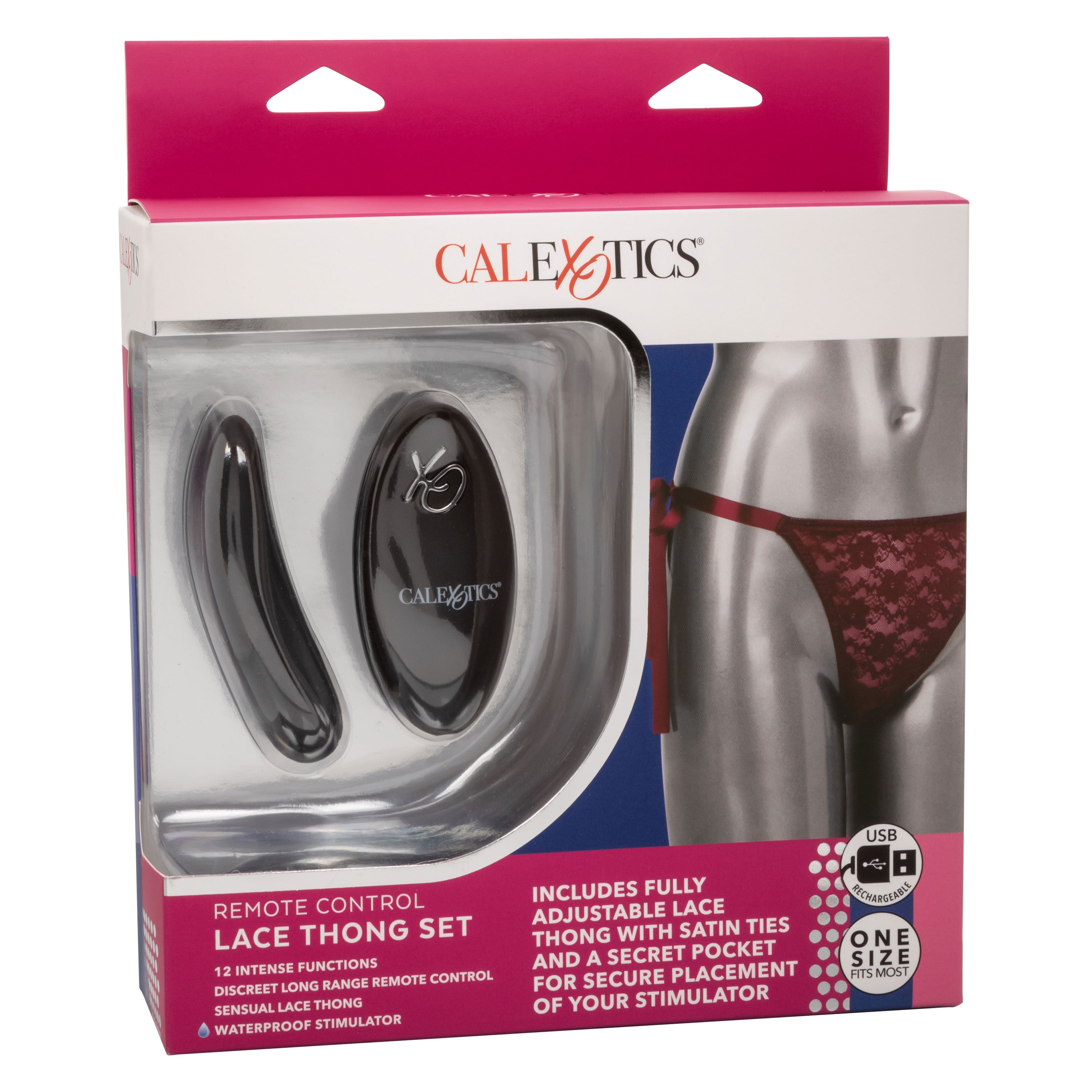 Remote Control Lace Thong Set Burgundy with Mini Vibrator Panty Vibrators