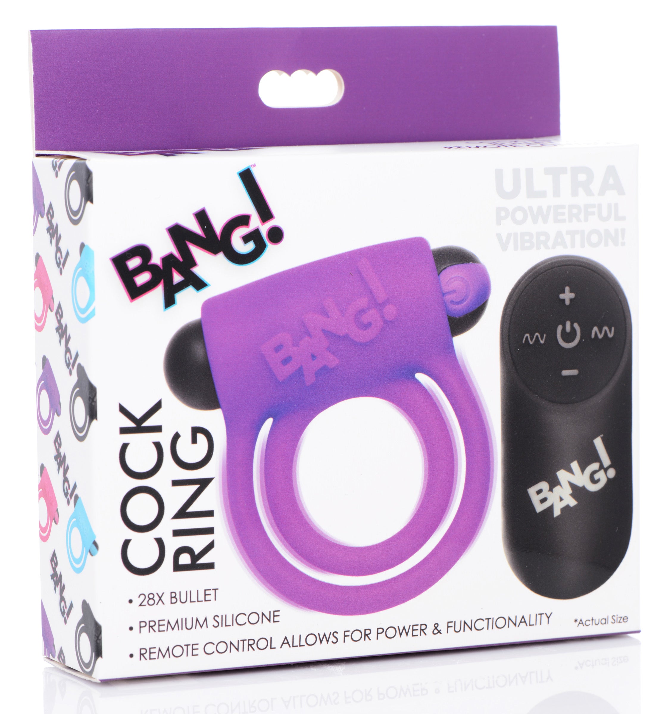 Bang Silicone Cock Ring and Bullet - USB Rechargeable Vibrating Cock Ring with Wireless Remote in Black Cock Rings Vibrating