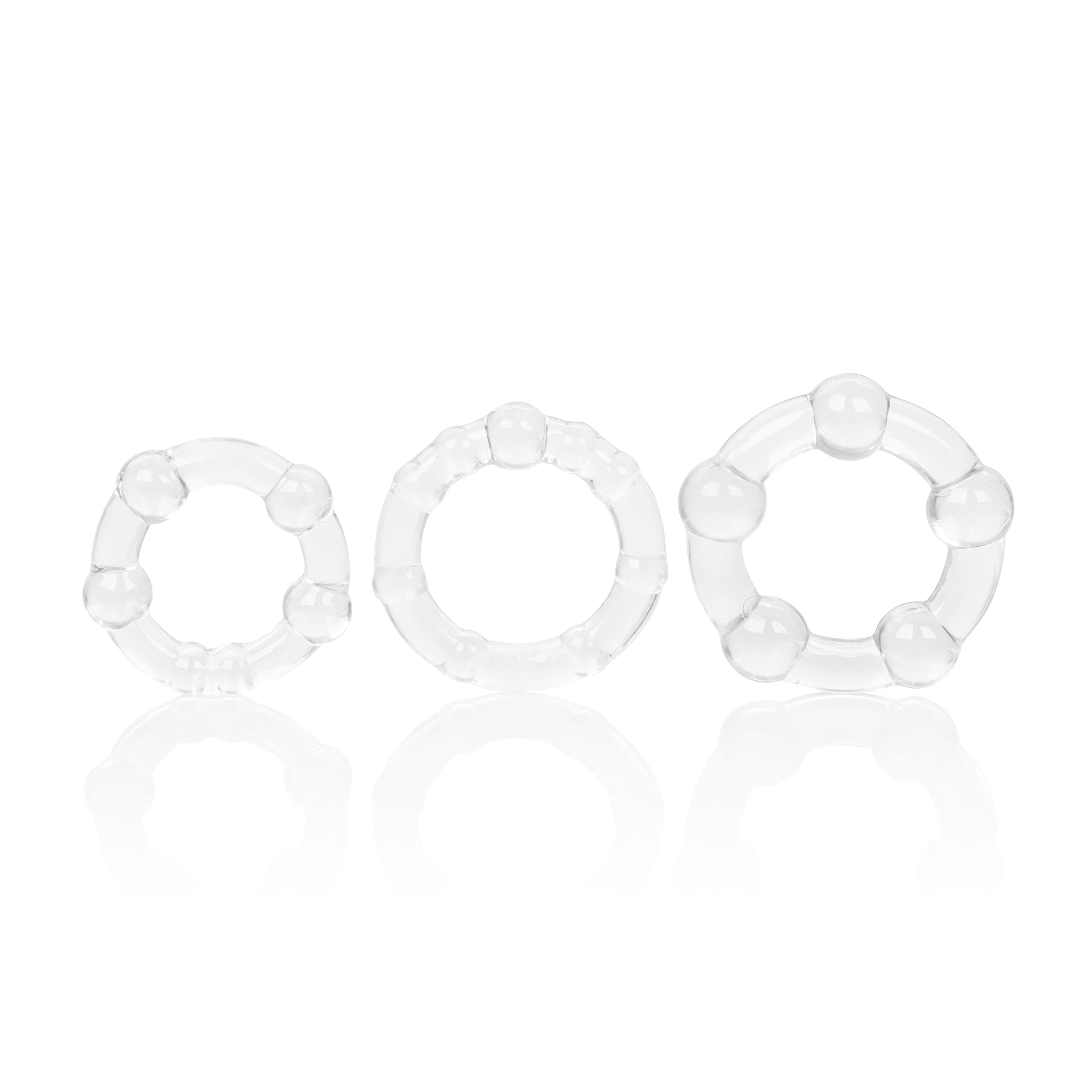 CalExotics Island Rings Clear Stretchy Erection Enhancer Rings - Small, Medium, Large Sizes COCK RINGS