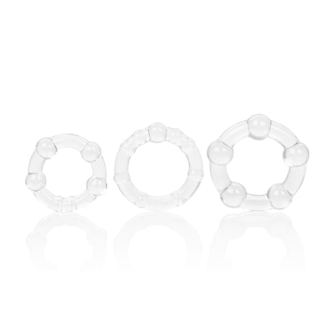 CalExotics Island Rings Clear Stretchy Erection Enhancer Rings - Small, Medium, Large Sizes COCK RINGS