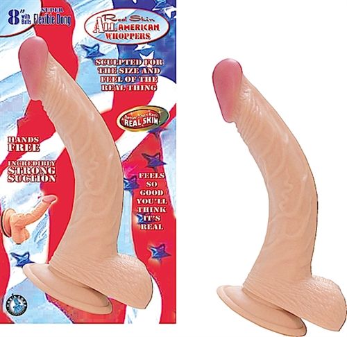 Nasstoys Realistic 8 Inch Flexible Dong With Suction Base Beige Dongs Realistic
