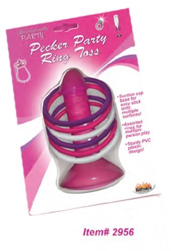 Pink Pecker Party Ring Toss – Novelty Adult Party Game Multi Bachelor & Bachelorette Items