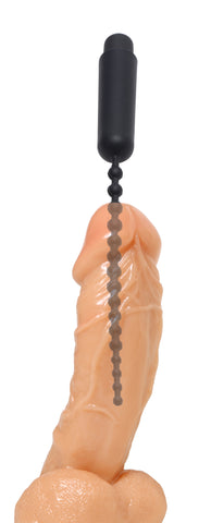 Dark Rod Silicone Vibrating Beaded Urethral Sound Toy Black Sounding Rods
