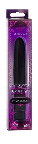 Black Magic 7 Inch Waterproof Velvet-Touch Body Massager Vibrator Black Electric Massager