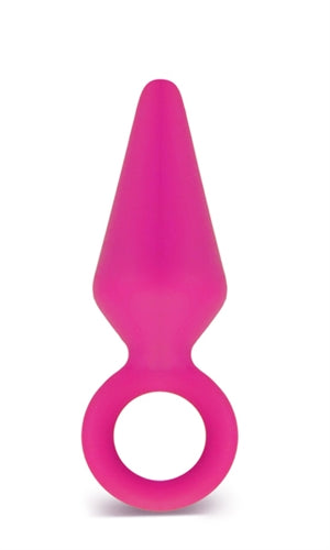 Candy Rimmer Medium 4.3 Inch Satin Silicone Anal Plug Beginner Size Pink Medium > Anal Range > Butt Plugs
