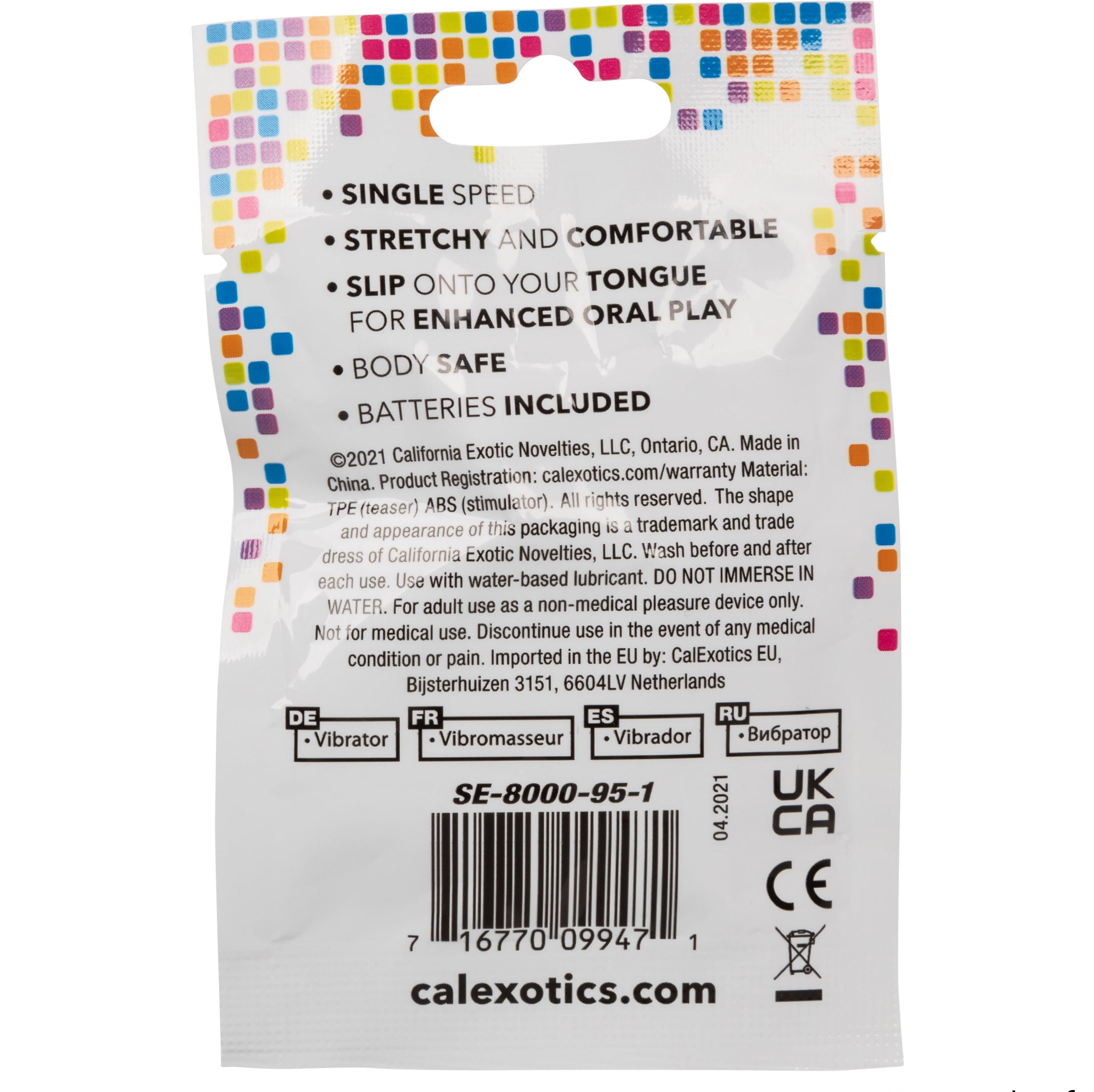 CalExotics Clear Vibrating Tongue Teaser Foil Pack Intimacy Toy Vibrators