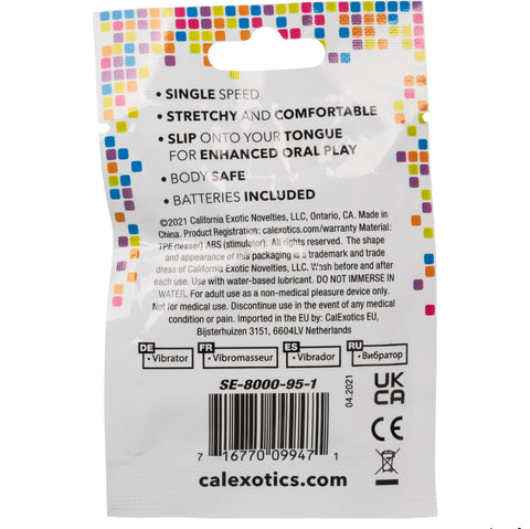 CalExotics Clear Vibrating Tongue Teaser Foil Pack Intimacy Toy Vibrators