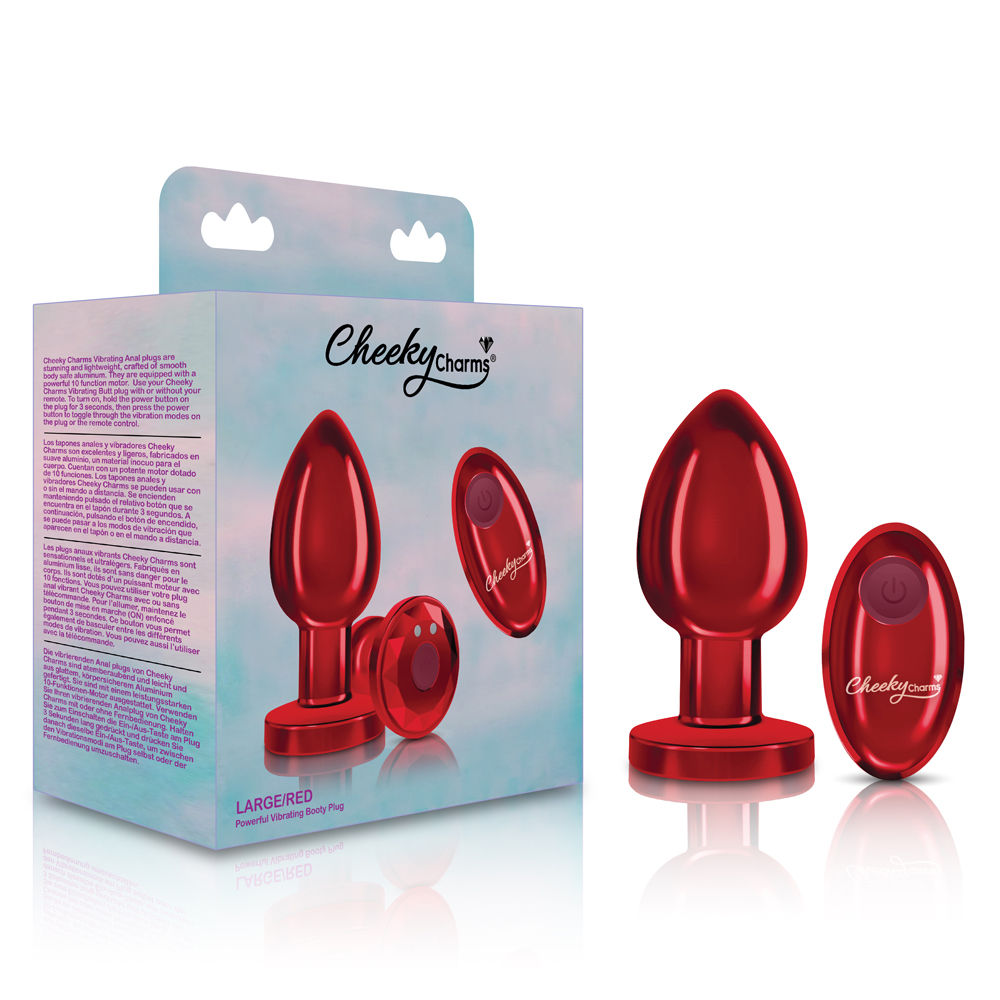 Viben Vibrating Red Metal Remote Control Anal Plug Butt Plugs - Vibrating