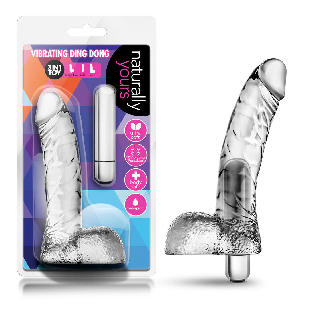 Naturally Yours Clear Vibrating Ding Dong Adult Intimacy Toy DONGS Vibrating