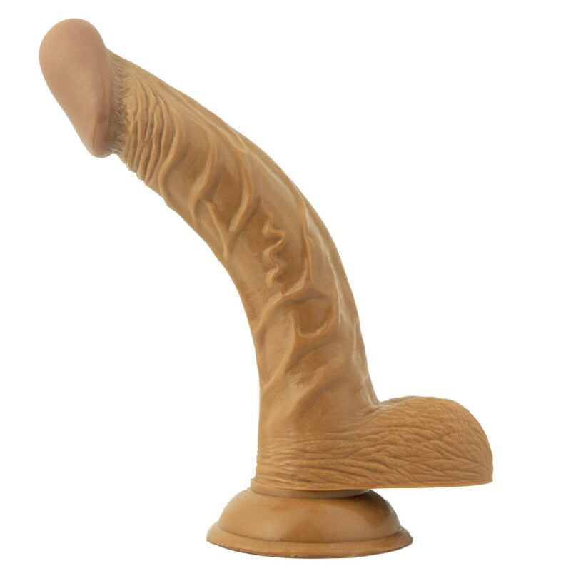 Latin American 8 Inch Realistic Dong with Balls and Suction Base Brown > Dildos > Realistic Dildos