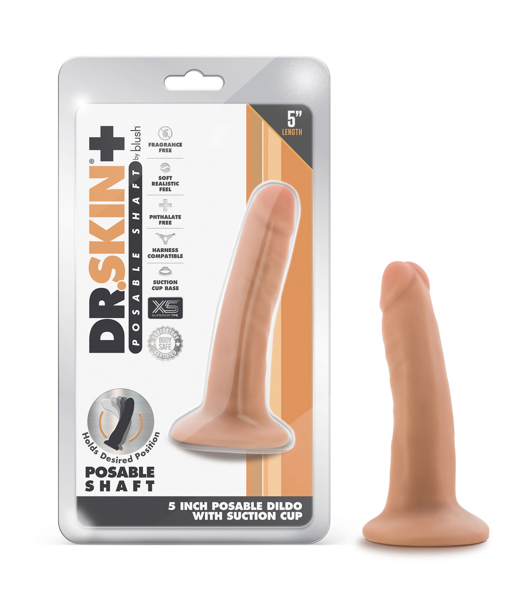 Dr Skin Plus 5 Inch Posable Realistic Vanilla Dildo Toy Dongs Realistic