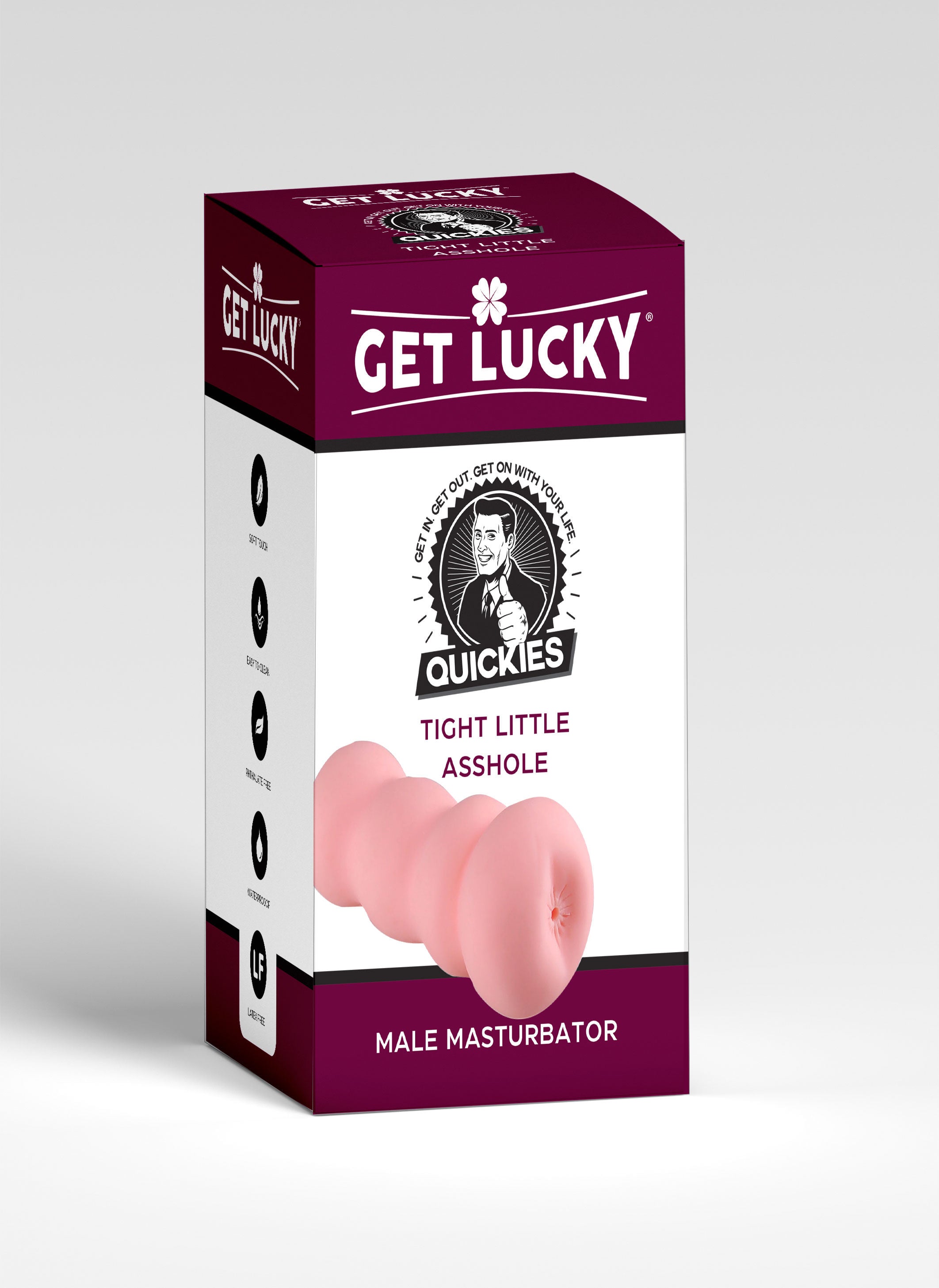 Quickies Tight Little Asshole Male Masturbator – Ultra-Soft Realistic Textured Sleeve Male Masturbator Beige Strokers - Manual