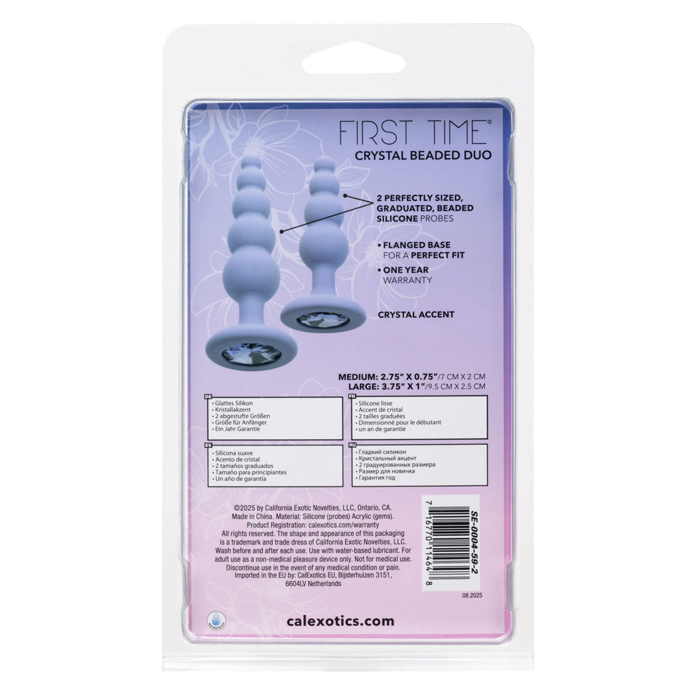 First Time Crystal Beaded Duo (Purple) – Beginner Beaded Anal Probe Set Purple > Anal Range > Anal Beads