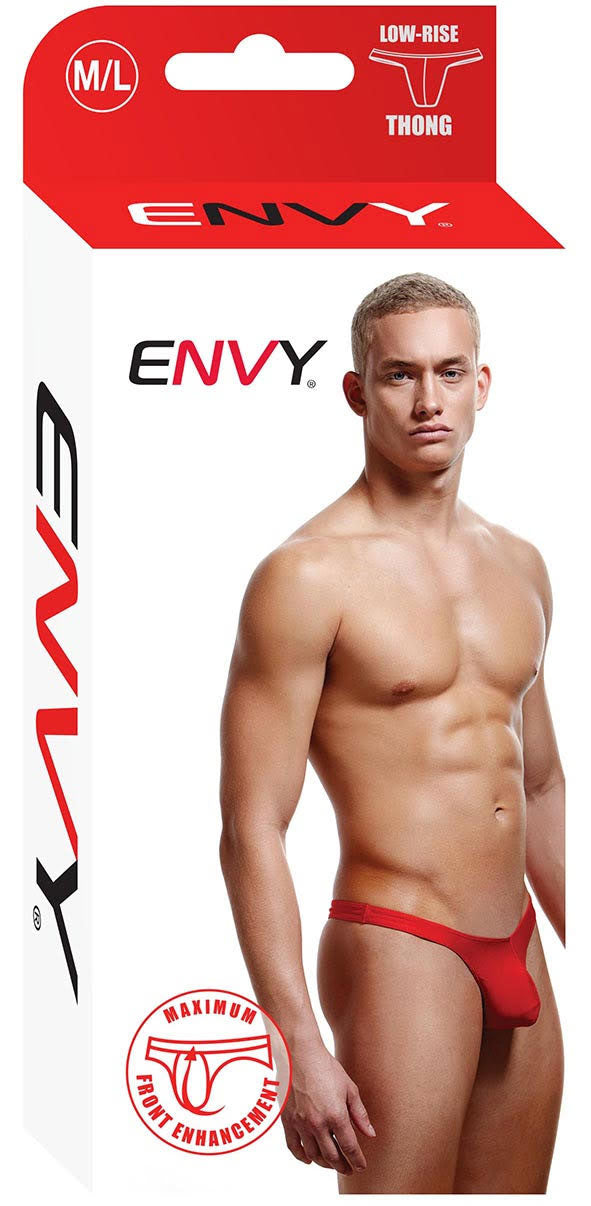 Envy Menswear Low Rise Red Thong Medium Large Mens Underwear > Clothes > Mens Thongs