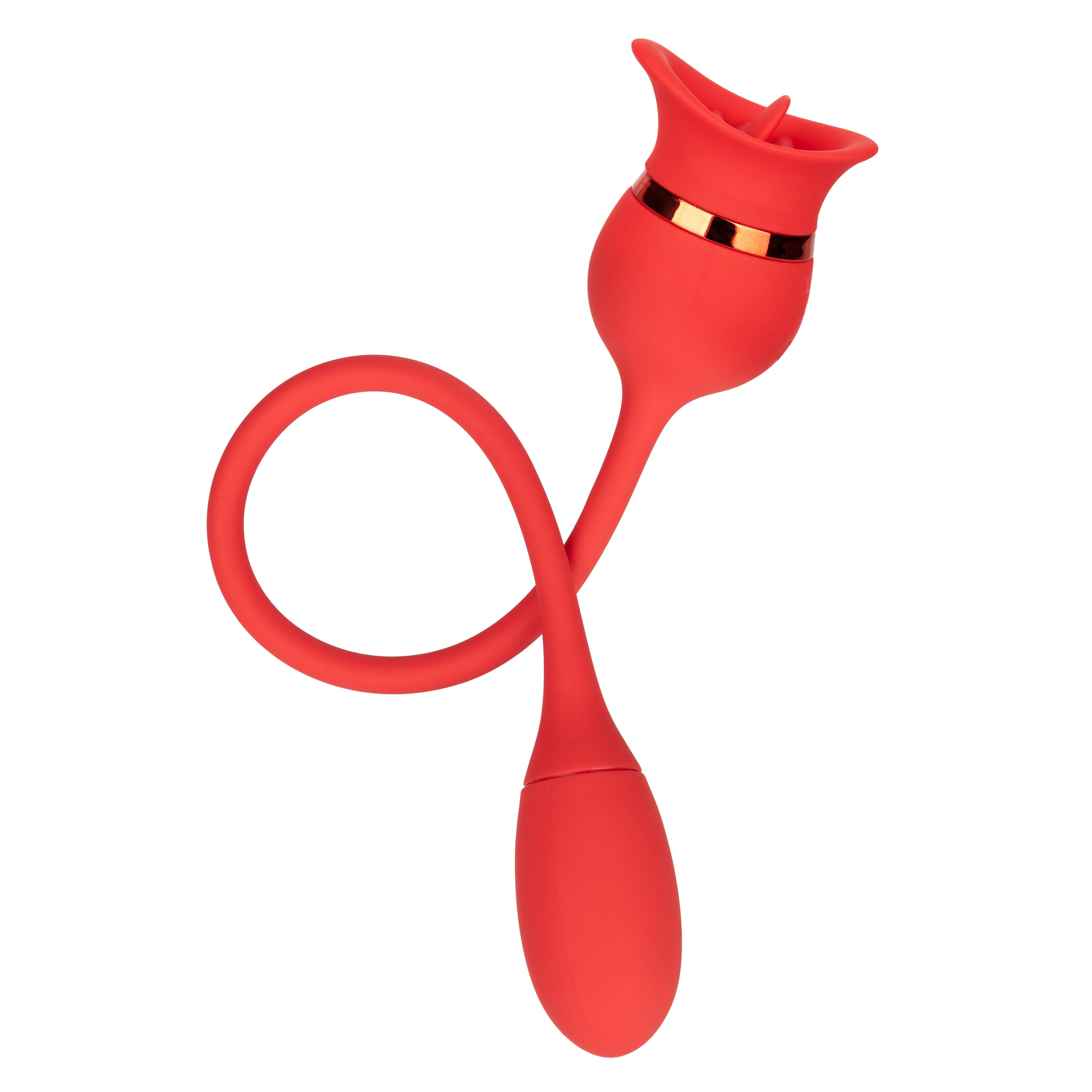 French Kiss Casanova Red Silicone Dual Motor Vibrating Massager with Flickering Teaser and USB Rechargeable Battery Red Finger Stimulator
