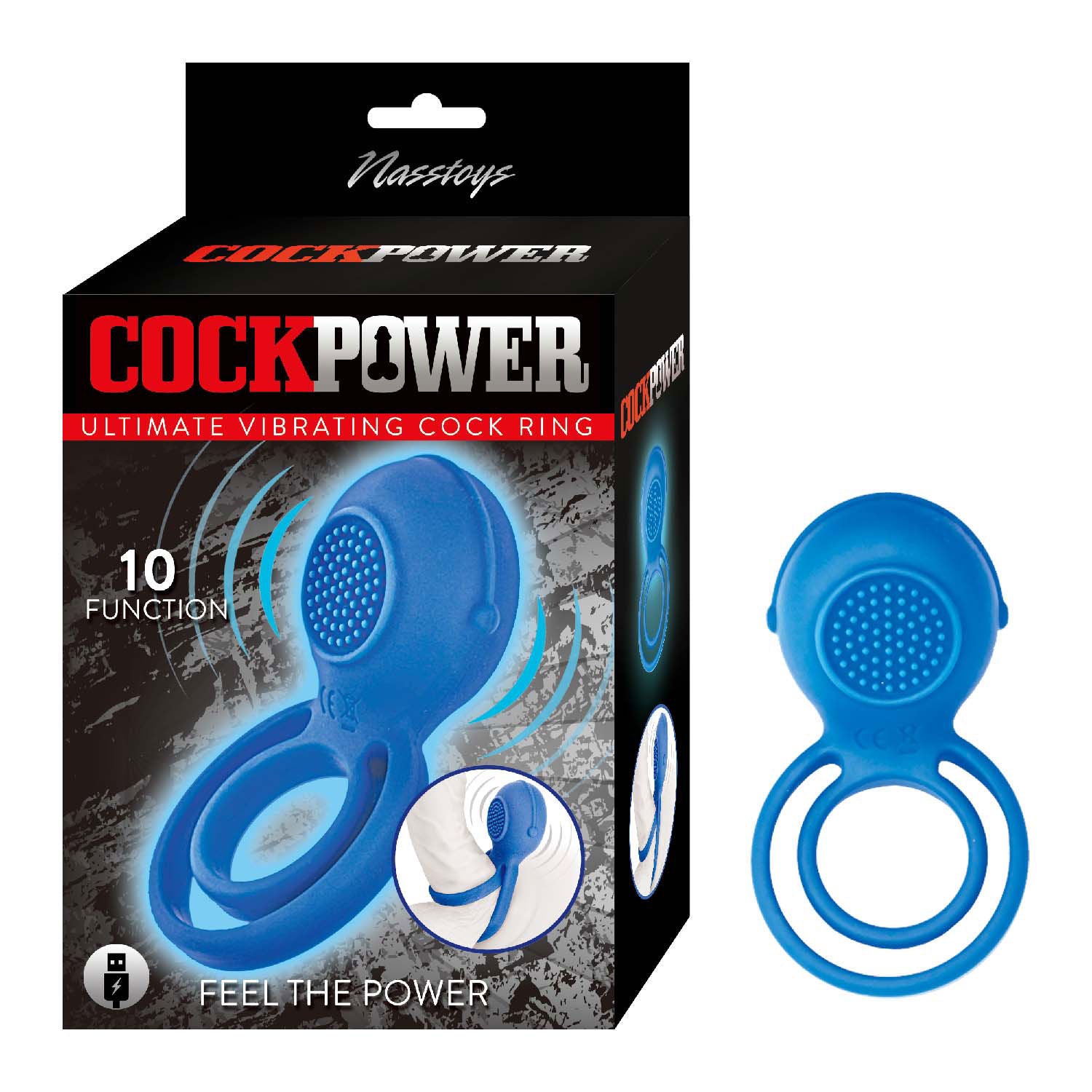 Nasstoys Ultimate Vibrating Cock Ring with Nub Stimulator Blue Cock Rings Vibrating